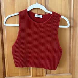 Babaton sculpt knit cropped tank